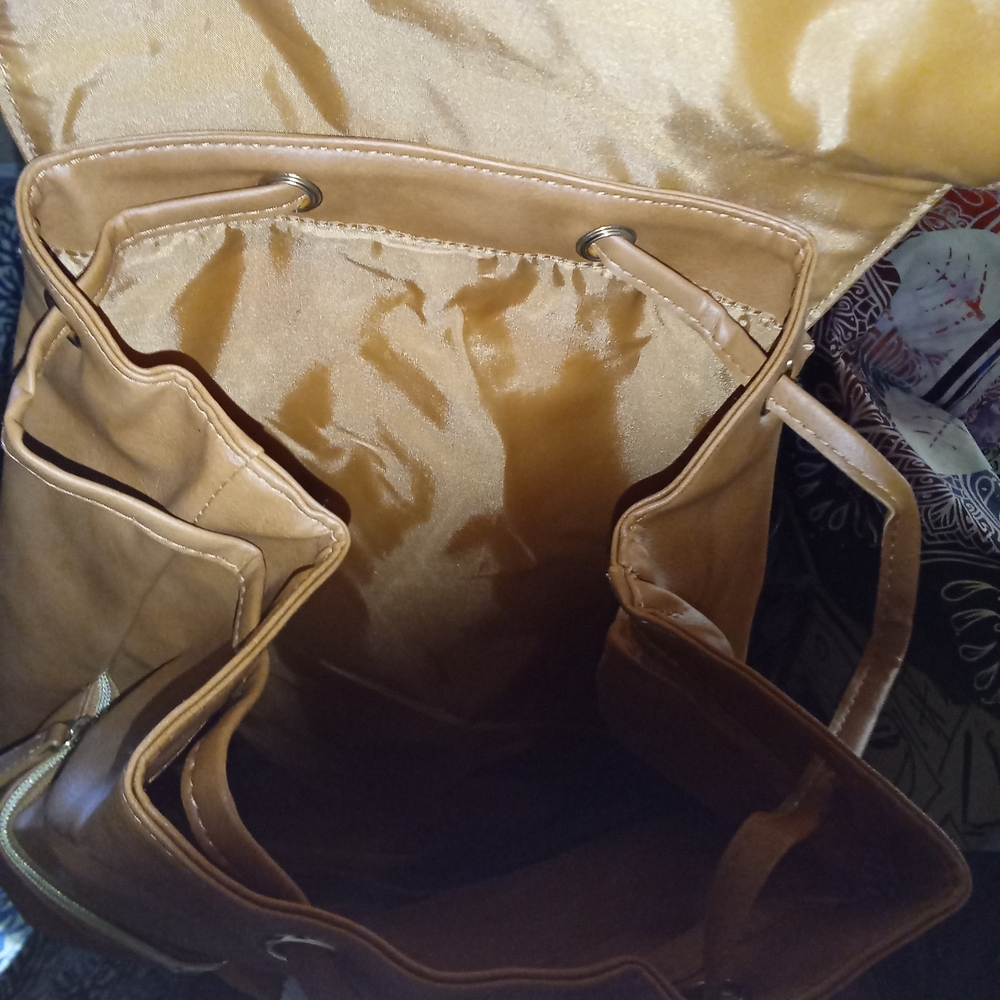 Elegant Tan Backpack for Women - Picture 3 of 4